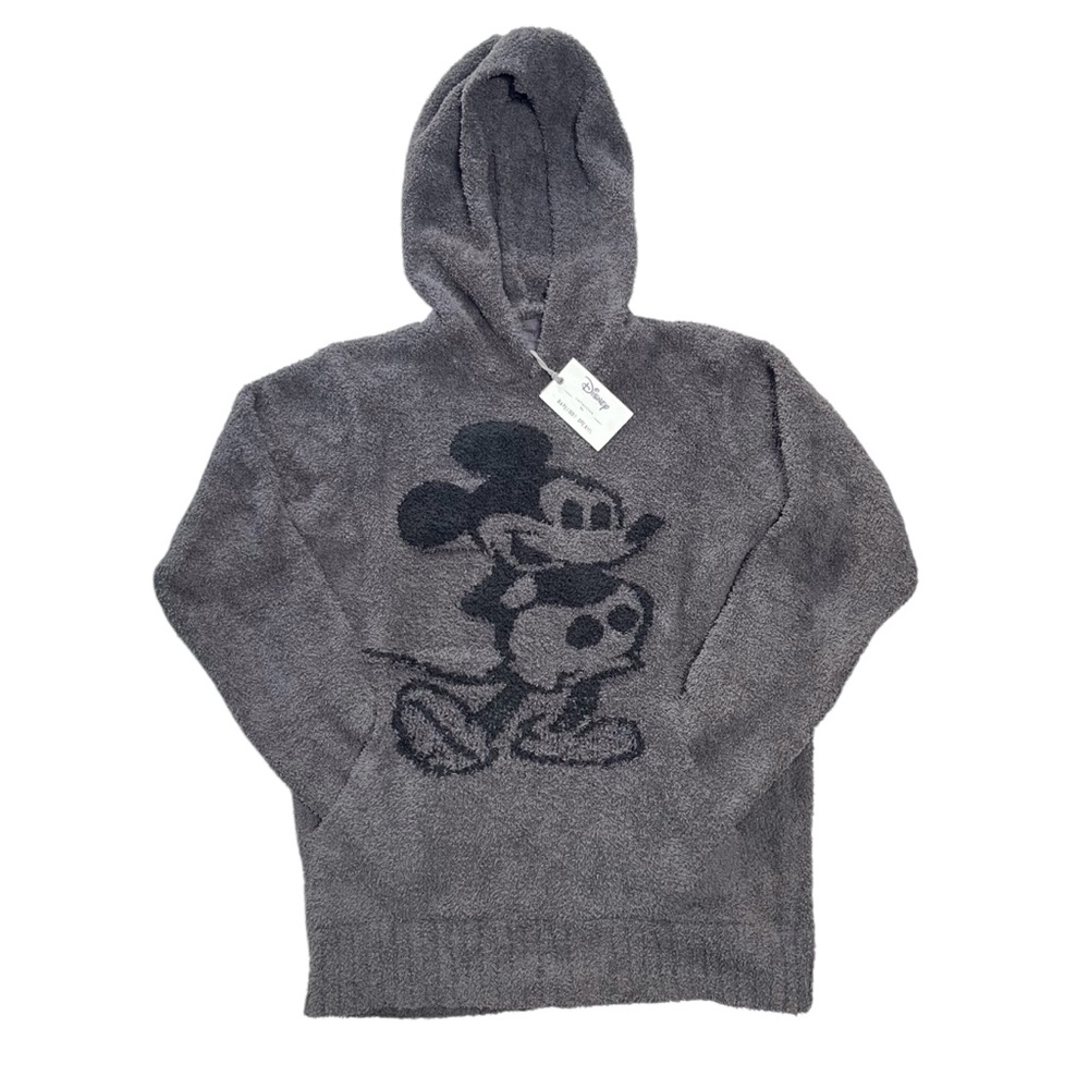 NWT Disney Collection by Barefoot Dreams Mickey Mouse Hoodie Carbon/Black (2)